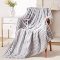 thumbnail image 2 of Heated Throw Blanket Electric 100"x90" - Soft Ribbed Flannel Heated Blanket with 6 Heating Levels & 20 Time Settings, Grey, 2 of 5