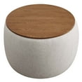 thumbnail image 4 of Perla Upholstered Fabric Storage Ottoman in Ivory Fabric, 4 of 9