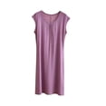 thumbnail image 3 of Asxite Plus Size Womens Pajamas Solid Sleeveless Round Neck Loose Breathable Casual Loungewear Nightgown, 3 of 7