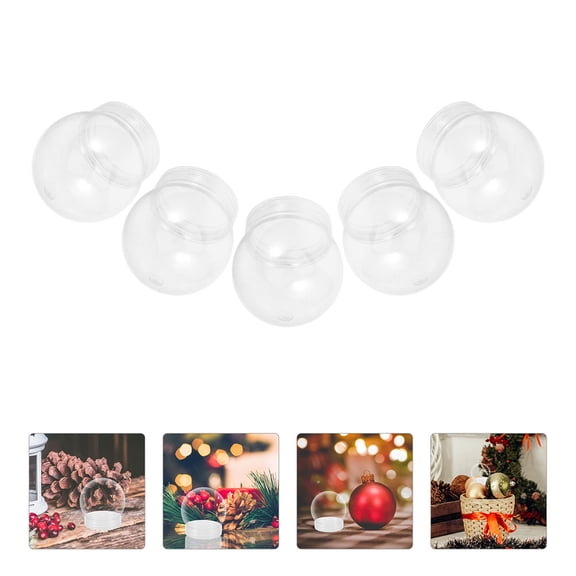 UPOUART 15Pcs Clear Plastic Snow Globe Replacement Parts for Easy DIY Snow Globe Assembly