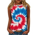 thumbnail image 2 of Jsaierl Women's 4th of July Tank Tops Plus Size Patriotic USA Flag Graphic Tees Elegant Sleeveless T Shirts Cami Flowy Crew Neck Tanks S-XXXXXL, 2 of 5