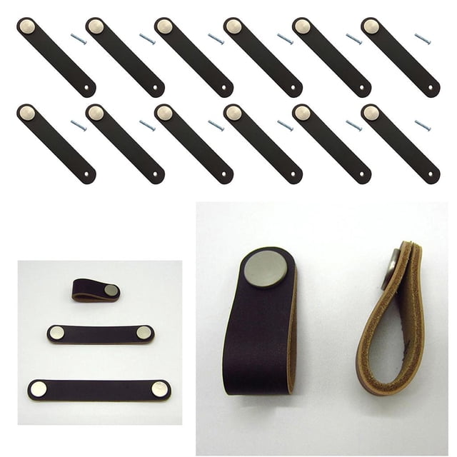 Tiradores de cuero Macarena 12x Estilo europeo para Muebles de cocina