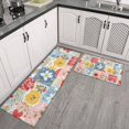 thumbnail image 2 of Pioneer Flower Floral Print Pattern Kitchen Rugs Sets Of 2, Anti Fatigue Non Slip Washable Floor Mats for Kitchen Sink Laundry, 17X30 Inch + 17X47 Inch, 2 of 6