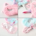 thumbnail image 5 of Máscara de dormir para niños, 2 paquetes de máscara de dormir para niños unicornio, bonita máscara de ojos de felpa para dormir, máscara de ojo para niños y niñas Afortunado Sencillez, 5 of 5