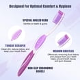 thumbnail image 2 of Cepillo de dientes DR.BRIGHT para adultos de tamaño mediano con raspador lingual, paquete de 8, 2 of 7