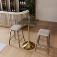 thumbnail image 5 of LeisureMod Verve Collection 24 Square Top Bar Height Table, Brushed Gold Base with Dark Maple MDF Top, 5 of 7