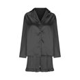 thumbnail image 3 of BLVB Womens 2 Piece Satin Pajama Set Long Sleeve Lounge Sets Button down Shirts and Ruffle Shorts Pjs Soft Sleepwear Set, 3 of 5