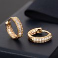 thumbnail image 3 of BNNG Minimalist Cubic Zirconia Earrings Square Cubic Zirconia Earrings Women Hoop Diamond Earrings Lightweight Hoop Shiny Zirconia Earrings Jewelry Gifts Statement Cubic Zirconia Earrings, 3 of 5