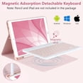 thumbnail image 4 of Detachable Wireless Keyboard Folio with Pencil Holder for 10.2" iPad 7th/8th/9th Gen, 10.5" iPad Air 3 / iPad Pro 10.5，Pink, 4 of 11