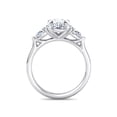 thumbnail image 3 of Empire Jewelry 14K White Gold Plated 2.1 Ct Three-Stone Moissanite Ring - Oval Cut Engagement Ring for Women - Stunning Wedding Jewelry - Gift for Proposals and Anniversaries, 3 of 3