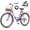 Purple, variant on VIRIBUS Women's Bike 24" Beach & City Cruiser Bicycle with 7 Speed Basket Pink