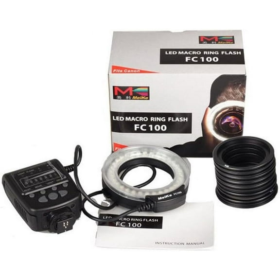 Meike LED Macro Ring Flash Light FC-100 For Canon, Nikon, Pentax, Olympus DSLR Cameras