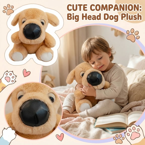 Adorable Big Head Puppy Plushies, Soft Stuffed Animal Collection for Office and Home, Cute Puppy Dolls Husky Corgi Beagle and More, Perfect Gift for Toddlers and Girls Gold
