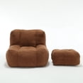 thumbnail image 6 of Bean Bag Chair with Ottoman, Soft Lazy Sofa Chair with Memory Foam, Modern Bean Bag Chair with Foot Stool for Living Room, Bedroom, Apartment, 6 of 9
