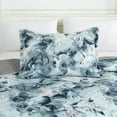 thumbnail image 3 of Chezmoi Collection Glory 3-Piece Floral Quilt Set King, Multicolor Blue White Gray Waterbrush Printed Microfiber Lightweight Bedspread Set for All season, 3 of 9