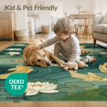 thumbnail image 4 of ODIKA 9'x12' Washable Area Rug Non-Slip, Chair-Friendly Koi Pond Fish Plant Cartoon Butter Cubicle Bug Woodland Golf Flowing Dynamic for Dining Room, Basement, Large Office, 4 of 7