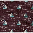 thumbnail image 4 of oneOone Organic Cotton Poplin Twill Fabric Waves & Sailboat Ocean Decor Fabric Printed BTY 42 Inch Wide, 4 of 4