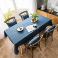 thumbnail image 2 of Cotton Thread Wrinkle-Free Table Cover Waterproof Table Cloth for Kitchen Table Party Decoration Pure blue 90x90cm, 2 of 7