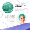 thumbnail image 4 of Green Disposable Bouffant Caps, Breathable Polypropylene Hair Covers, 100 Count, 21 in, 4 of 7
