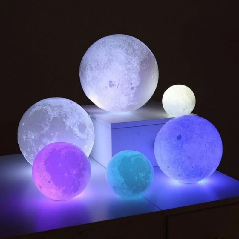 7.9 inch Large Moon Lamp Galaxy Starry Moon Night Light with Touch and Remote Control 16 Colors as Cool Lamp Gift for Boys or Girls