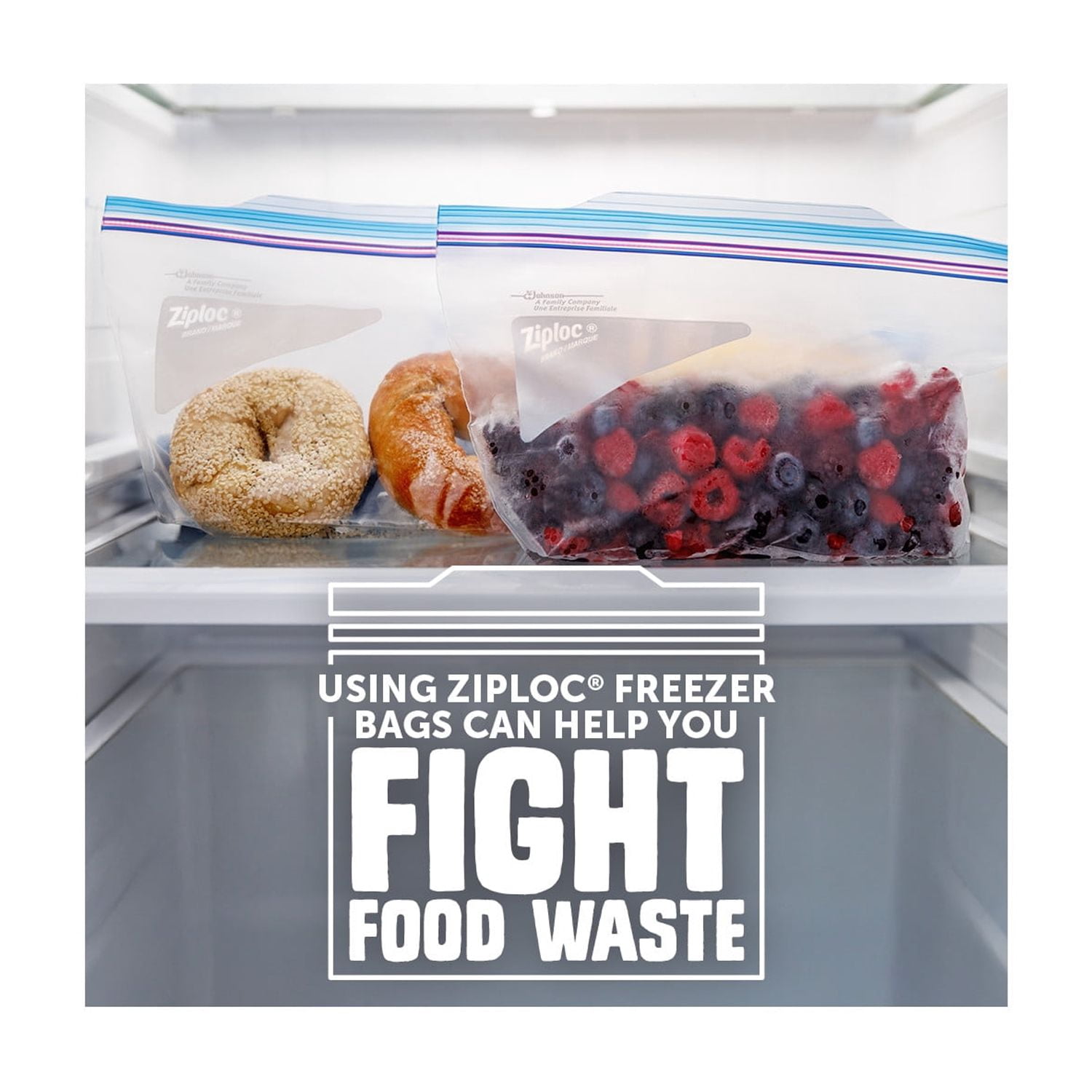 (9 pack) Ziploc® Brand Freezer Half Gallon Food Storage Bags, Grip 'n Seal Technology, Zipper, 40 Count
