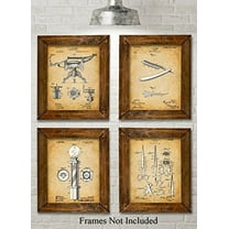 Original Barber Patent Art Prints - Set of Four Photos (8x10) Unframed - Great Gift for Barbers or Barber Shops