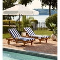 thumbnail image 3 of SAFAVIEH Newport Outdoor Patio Chaise Lounge Chair, Natural/Navy Striped, 3 of 10
