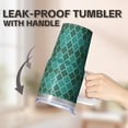 thumbnail image 5 of Insulated 20oz Tumbler with Handle and Straw, Geometric Stainless Steel Double Wall Travel Coffee Mug Leak-Proof, 5 of 5