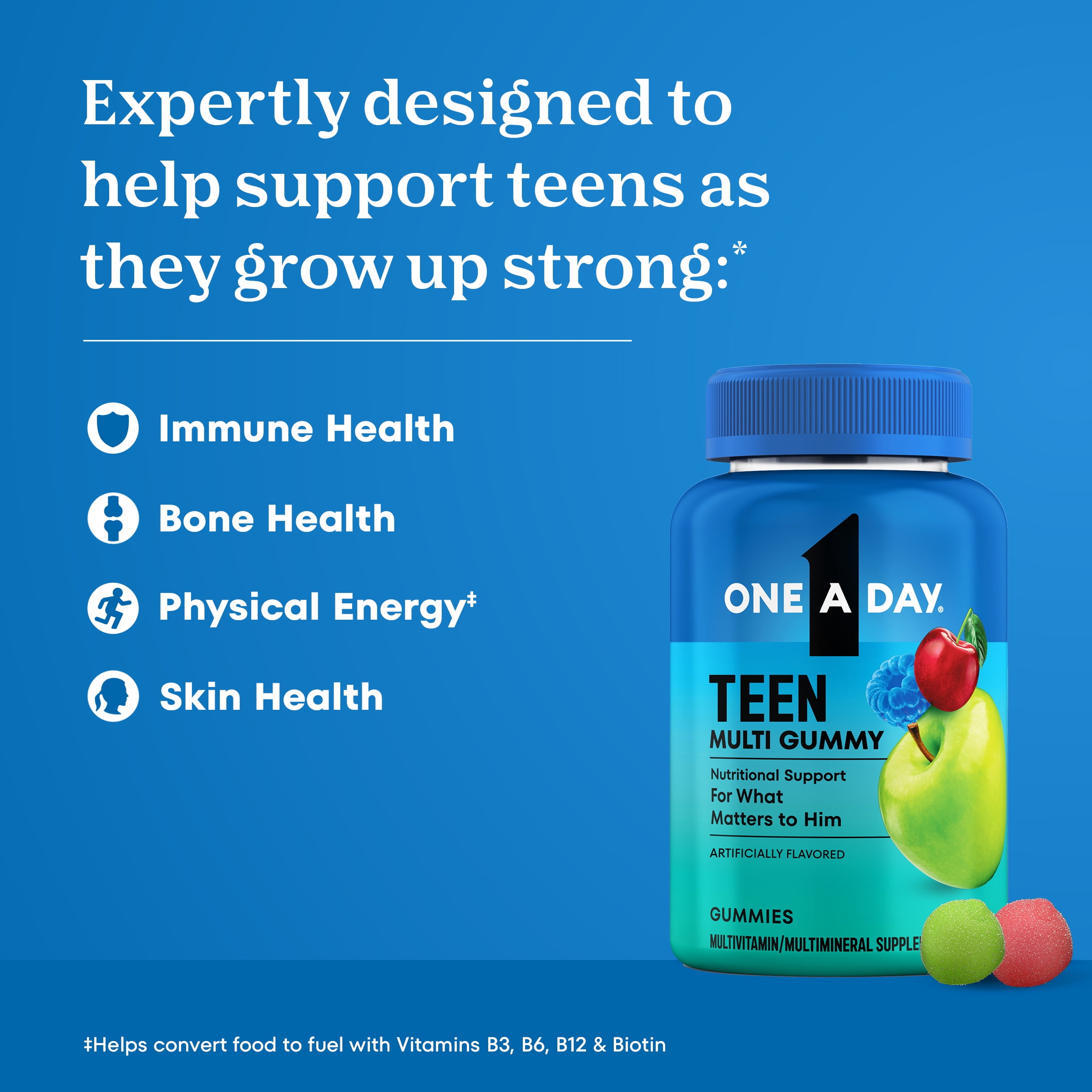 One A Day Teen Multivitamin for Boys, Teen Gummy Vitamins, Healthy Muscles, 60 Count