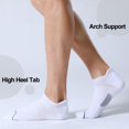 thumbnail image 3 of Calcetines para correr FITRELL para hombre, corte bajo, 6 unidades, blanco+gris, 3 of 9