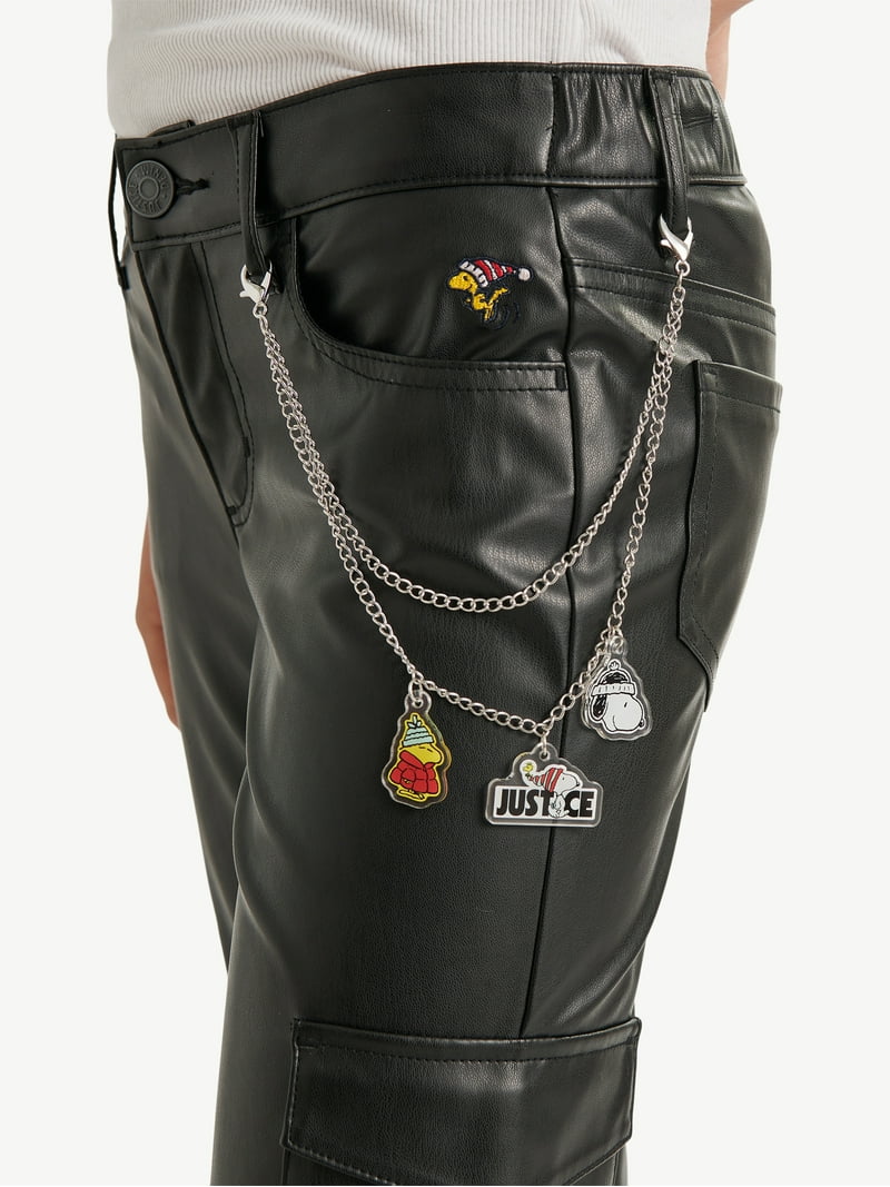 Justice x Snoopy Girls Pleather Flare Cargo, Sizes XS - XLP