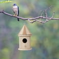 thumbnail image 2 of Casa de Pájaros de Madera, Casa de Pájaros Colgante para Exterior, Decoración de Jardín DIY para Wren Swallow Sparrow Colibrí Finch Throstle , Agujero circular Yinane casas de aves, 2 of 8