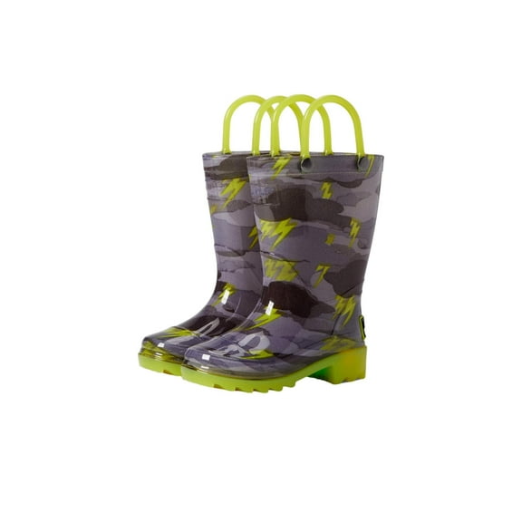Western Chief Storm Chaser Lighted PVC Rain Boot Gray 24126218P Toddler Size 5