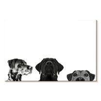 Elephant Stock Adorable Puppies Wall Art - Horizontal Canvas Wall Art - Living Room Wall Decor - Animal Canvas - White And Black Decor - 30" x 20"