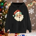 thumbnail image 5 of Christmas Hoodies for Women Santa Holiday Graphic Long Sleeve Pullover Sweatshirt with Pocket Black M, 5 of 5
