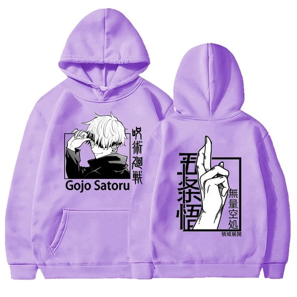 Nuevas sudaderas con capucha de moda divertidas Satoru Gojo sudadera con capucha estampada Harajuku sudaderas mujeres hombres Anime ropa de manga larga