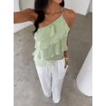 thumbnail image 1 of Blusa Verde-2 Con Volantes En Capas, Tirante Delgado, Sin Espalda, 1 of 30