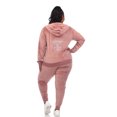 thumbnail image 4 of White Mark Women's Rhinestone 2 Piece Velour Tracksuit Set, 4 of 6