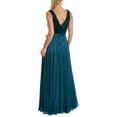 thumbnail image 4 of Badgley Mischka womens  Feather Wrap Gown, 6, Teal, 4 of 5
