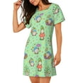 thumbnail image 2 of Lsque Spring Gnome Pattern Nightgowns for Women Sleep Shirts Short Sleeve Nightshirt Pullover Nightdress Soft Sleepwear Relaxed Fit Nightdress, 2 of 6