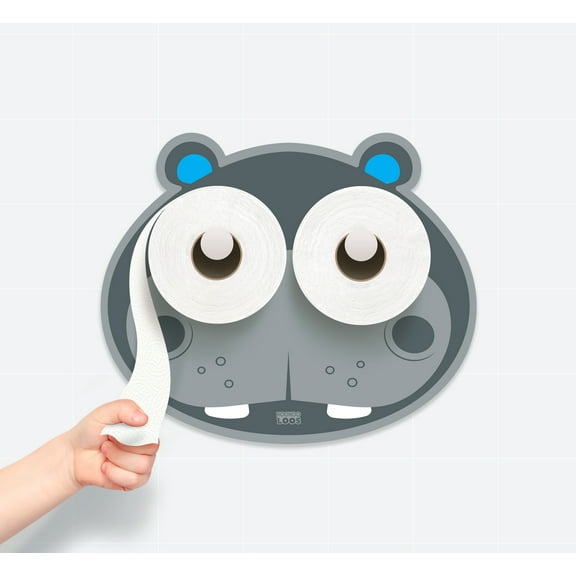 KooKooLoos Potty Training Accessory and Toliet Paper Holder, Hippo