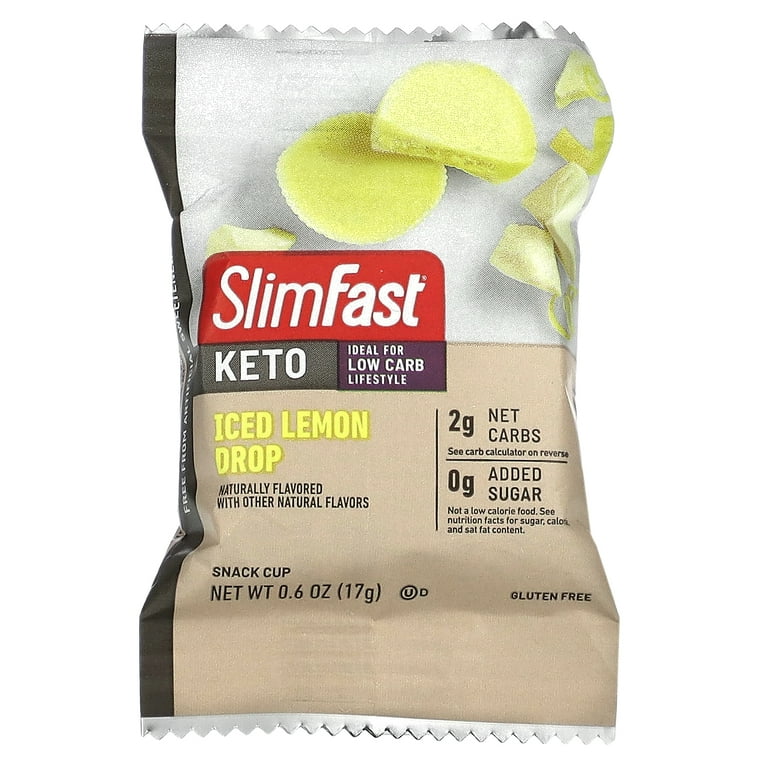 SlimFast Keto Iced Lemon Drop Snack Cup, 14 Count 