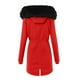 thumbnail image 3 of Chaqueta cálida para mujer, abrigo de invierno sólido con cuello encapuchado, ropa de abrigo de lana de cordero Fridja  po383, 3 of 5