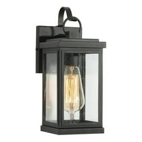 LNC Modern Outdoor Wall Lantern, Black Finish with Clear Glass, Wet Rated, 12.2" H