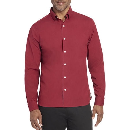 Van Heusen Men's Slim Fit Long Sleeve Button Down Shirt Small Madder