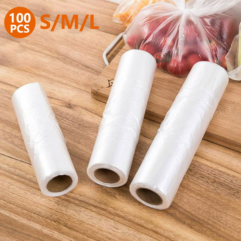 HOTBEST 100pcs Roll Plastic Carrier Bags Vest Fresh-keeping Plastic Bags  with Handle Disposable Food Storage Bags Kitchen Accessories for Kitchen  Meat Vegetable Protector 