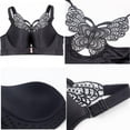thumbnail image 6 of FNNMNNR Women Lingerie Butterfly Lace Brassiere Bra Front Closure Wireless Push Up Breathable Bra, 6 of 6