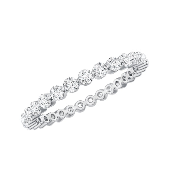 Rosec Jewels Lab Created Diamond Eternity Ring for Women - Stackable Ring - EF-VS Grade - Ready to Gift, 925 Sterling Silver, US 4.00