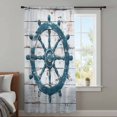 thumbnail image 4 of Teal Coastal Sheer Curtains 63 Inches Long, Nautical Summer Rudder Vintage Light Filering Curtains, Breathable Simi Curtain Privacy Drapes for Living Room Bedroom Lightweight Window Treatment, 4 of 9