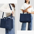 thumbnail image 2 of JUYGO Canvas Tote Bag with Multi Pockets Everything Tote for Women Church Bag Mommy Diapper Bag with Compartments, 2 of 6